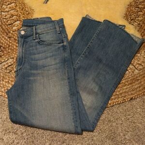 MOTHER hustler two step ankle Fray jeans